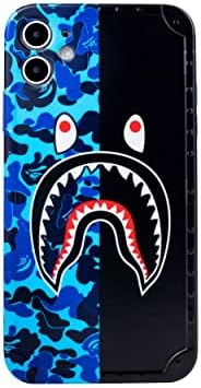 Horuwelcase azul preto cool iphone 11 design para adolescente garoto garoto, slim fit robusta non slip mobil