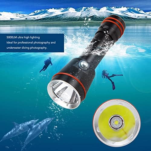 Luz de enchimento de mergulho subaquático, brilho de 5000lm de vídeo subaquático enchimento noturno de luz anodizando o tratamento de baixa potência de proteção de alumínio para pescar