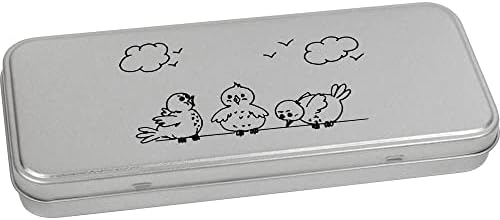 'Aves em um arame' Metal Articled Stationery Tin/Storage Box