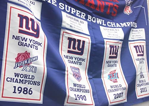NY Mens 3x5 Flag 4 vezes 'Giants Championship Banner Champions Presentes para os pais do Dia dos Padres Juventude Feminino Feminino