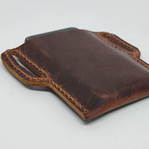 Caixa de coldre de couro em coldre para o Oppo F15, capa de telefone de couro genuíno feita à mão, capa de bolsa de couro personalizada