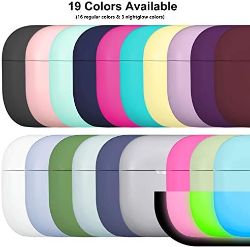 [2 pacote] Snblk projetado para o AirPods Pro Case Cover Silicone Protective Case Skin com chaveiro compatível com Apple AirPods Pro 2019, Pink/Mint Green