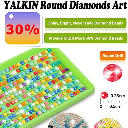 Yalkin 5d Diamond Art Painting ， grandes kits de pintura de diamante de boneca de Natal para adultos ， DIY Full Drill Christal