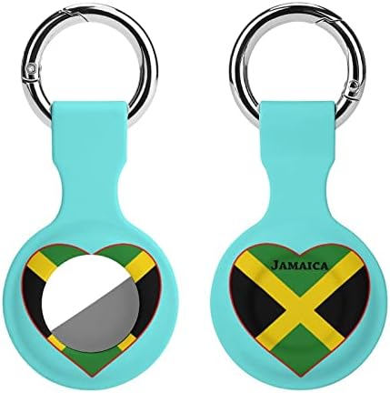 Jamaica Flag Heart Cover Protetive Case Compatível para Airtag Anti-Perd Locator Solter para carteira de colarinho de