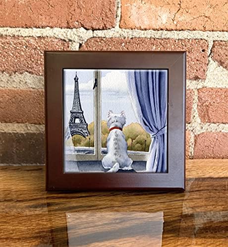 West Highland Terrier em Paris aquarela Arte Decorativa de Arte Decorativa