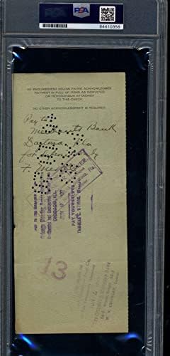 Fred Merkle PSA DNA assinou 1920 Chicago Cubs Payroll Cheque Autograph