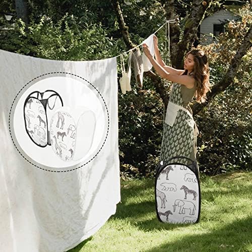 Zerodeko 2pcs lavanderia dobrável cesto de roupa colapsável cesta de nylon cesto de roupa de roupa suja organizador de