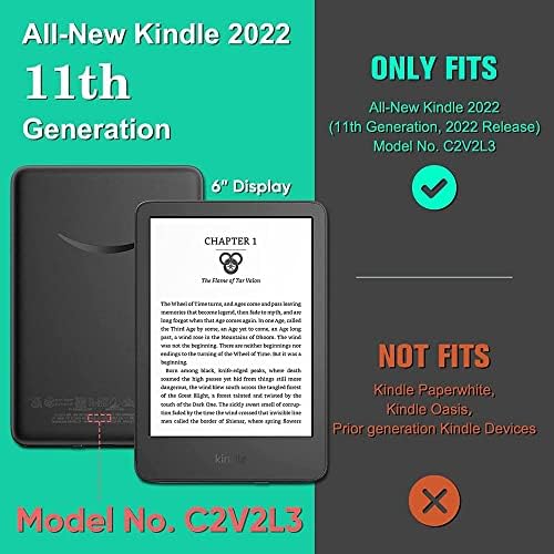 O caso Shzrgarts se encaixa na tampa de casca leve e totalmente nova e de casca leve com despertar/sono automático para o Kindle 2022 11th Gen E-Reader, pintura a óleo Farácão à beira-mar