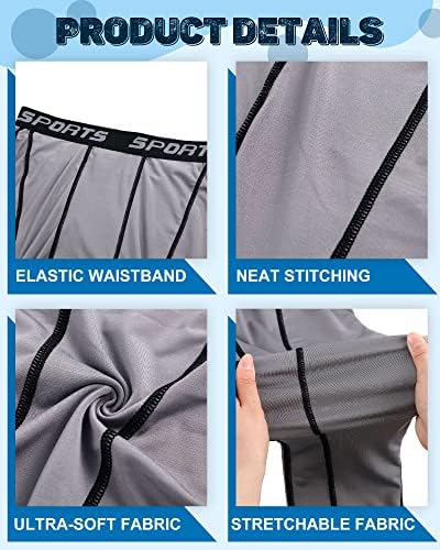 6 PCS Calças de compressão masculinas atléticas correndo meias -calças rápidas seco para homens para esportes Base Térmica Base Base
