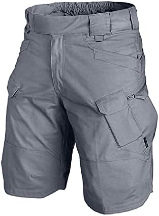 Wenkomg1 shorts táticos de homens, troncos militares de joelhos sólidos ripstop ripstop multi-bockets de carga de carga