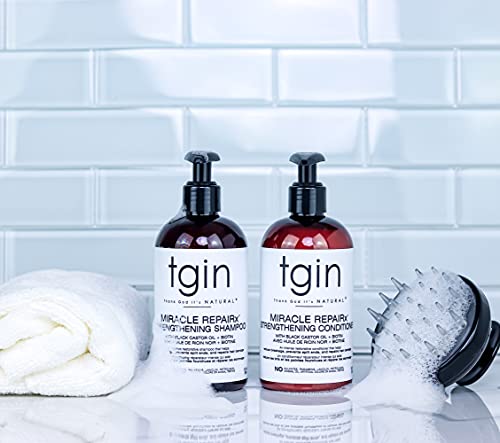 Tgin Miracle Repairx fortalecendo o shampoo para cabelos danificados com óleo de mamona preto e biotina - reparo - Protect - Restauração