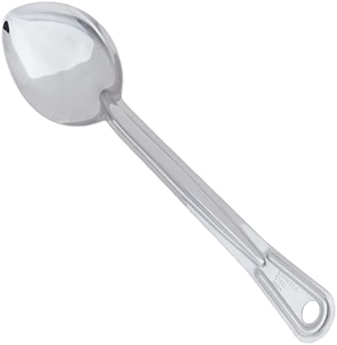WINCO BSOT-13 Solid Solid Stainless Aço Basting Spoon, 13 polegadas, médio