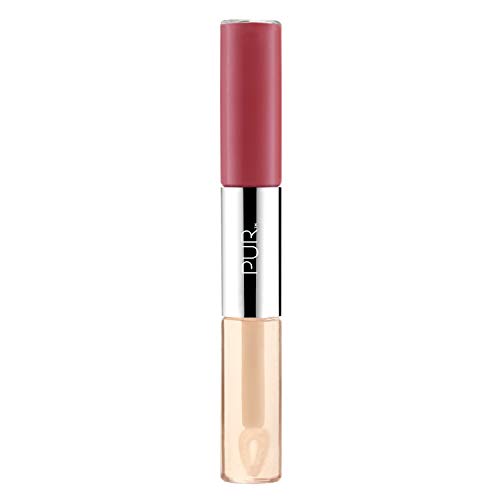 Pür 4 -in -1 Lip Duo - Lip Lip Gloss Matte Lipstick - All Day Lipstick para manchas de lábios foscos, batom líquido e hidratação diária