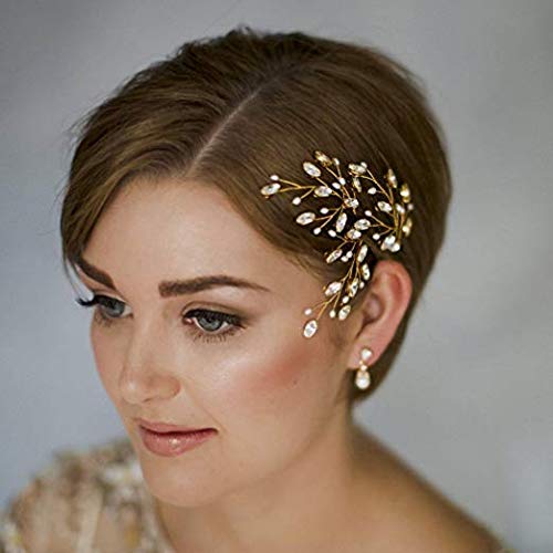 Acessórios de pinos de cabelo de casamento artio com cristais e contas para noivas e damas de honra 3pcs