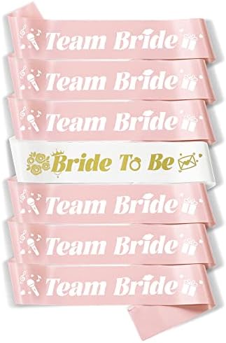 Festa a ser definida de 7 pcs de ouro rosa de ouro no noivo da faixa para ser equipe de noiva Bridesmaid Bride Sash Sash Conjunto