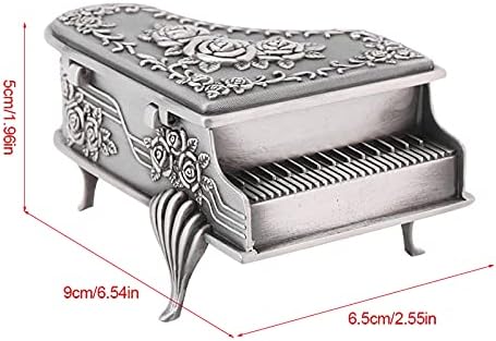 Caixa de armazenamento de jóias de Schellen, Liga de zinco Liga de prata Piano Brincos de buginket Caixa de bugiganga Organizador de