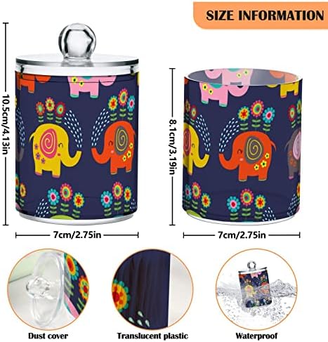 UMiriko Elephant Flowers Qtip Dispenser para swabs de algodão com tampas 4 pacote, frascos de farmacêuticos para algodão Ball 20800752