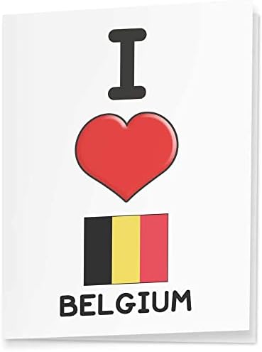 Azeeda 4 x 'I Love Bélgica' Tags/etiquetas de presente