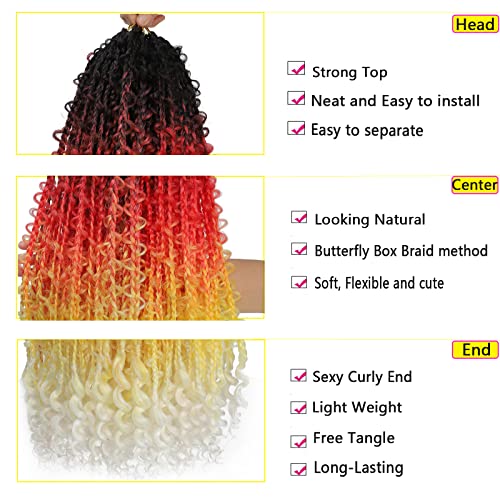 5 pacotes de 24 polegadas Butterfly Box Braids Crochet Hair deus