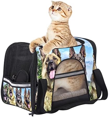 Portador de animais de estimação, conforto macio portátil Viagem dobrável Bolsa de estimação, Padrão de paisagem de animais de cachorro