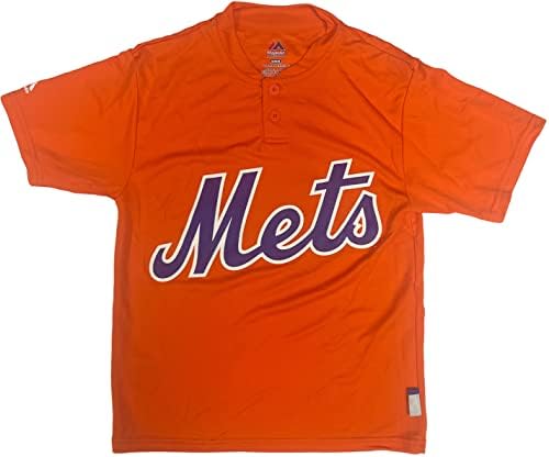 New York Mets Cool Base Boy's Youth 2-Button Jersey Shirt
