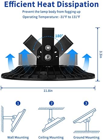 Wowspeed liderou High Bay Light, 200w 20000lm OVNI LED LUZ DE BAY HIGH, 6500K LIGHT LED SHOP LIGH