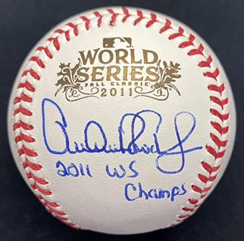 Arthur Rhodes 2011 WS Champs assinou 11 World Series Baseball JSA Testemunha - Bolalls autografados