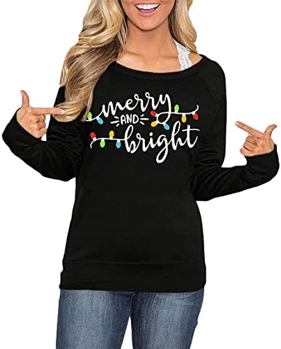 Roshop Women Funny Christmas Hanve Holiday Sweatshirt