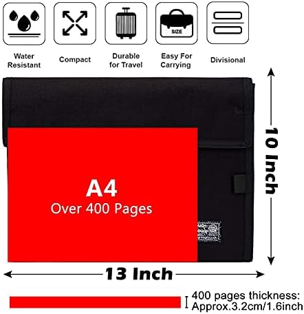 Bolsa de capa de laptop de laptop e conjunto de pacote de pastas de arquivo de acordeão em expansão