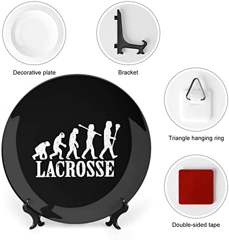 Lacrosse Evolution Graphic Lacross Player Placa decorativa de osso vintage com exibição Stand Plate Plate Gift Decoração