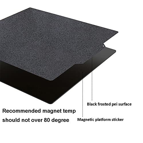 Placa de aço Hysiprui com folha de PEI lados duplos preto e magnético Base 255x245 mm para Creality Cr6 SE Flexível Placa de construção de construção 3D Mat de impressora