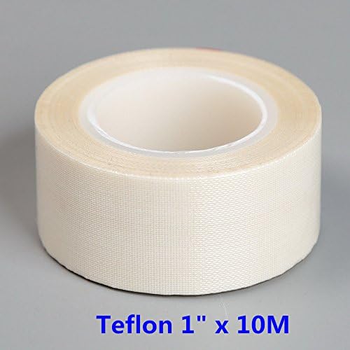 1Roll 1 x10m White ptfe teflon fita antiaderente 500 ℉ Fita adesiva de fibra de vidro de alta temperatura