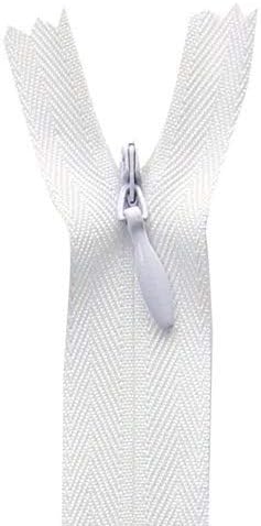 Casacos: Thread & Zippers F8409-WHT Invisible Zipper, 7 a 9, branco