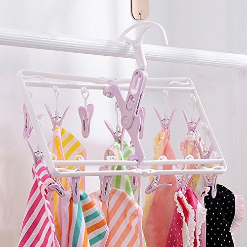 Yumuo dobrar roupas secas roupas clipe de clipe de roupas de sol em calças plásticas rack infantil bebês à prova de vento