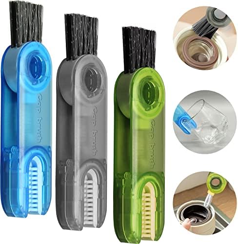 Brush de limpeza multifuncional de 3 em 1, 3 em 1 detalhe portátil Limpando escovas de garrafa de água, escova de limpeza de limpeza