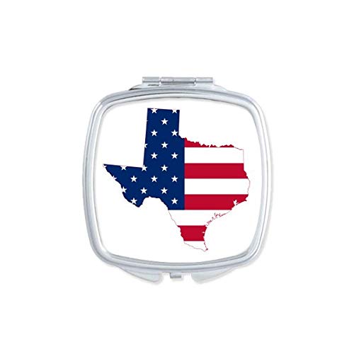 Texas EUA mapa estrelas listras sinalizador espelho espelho portátil maquiagem de bolso compacto vidro de dupla face