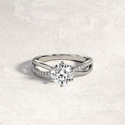 2023 Novo anel de jóias finas corações redondos setas cortadas anel de prata de diamante Six anel de diamante no