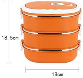 Lancheira isolada de laranja Cujux, caixa de armazenamento de alimentos em aço inoxidável, lancheira isolada de 3 camadas