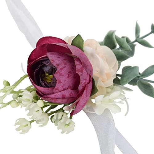 Cestas de flor de 2pack de 2pack, flores de seda de buquê de buquê para casamento, cesto de armazenamento de tecido com alça, cesta de flores decorativas rústicas, roxo