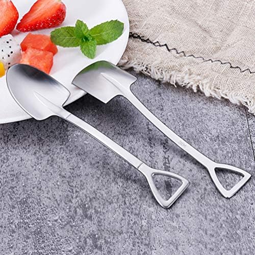 Salhas de talheres do doool Espresso colheres de 2pcs colheres de pá de forma colher colher de aço inoxidável colher de sorvete de melancola colher colher de chá de sobremesa de sobremesa de aço inoxidável utensílios de aço