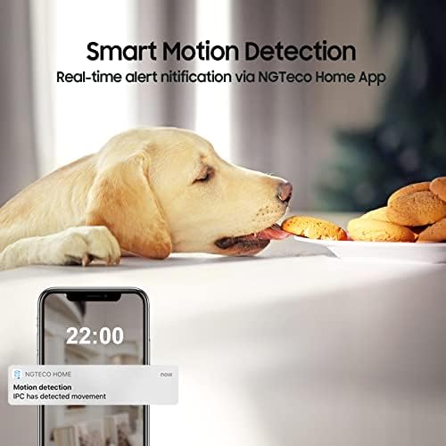 Câmera de segurança 2K - NGTECO Home Vigilância Cam Pet com Detecção de Movimento, Visão Noturna, Escudo de Privacidade para