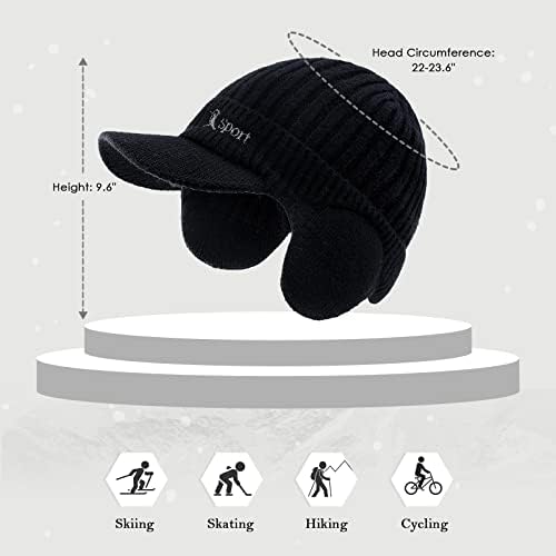 Bavst Hat for Men Knited Beanie Mulheres Chapéus de Inverno Caps de Capitões de Lão de Lão de Lão de Fleeces de Lão mais quentes