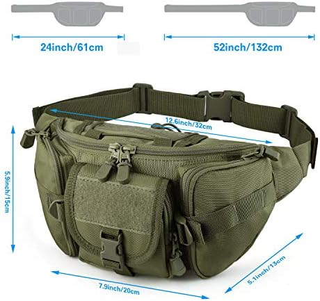 SOWHUP TATICAL FANNY PACK, MILITY SACA PACK com U.S Patch Utility Hip Belt Bumbag para caminhada de pesca ao ar livre)