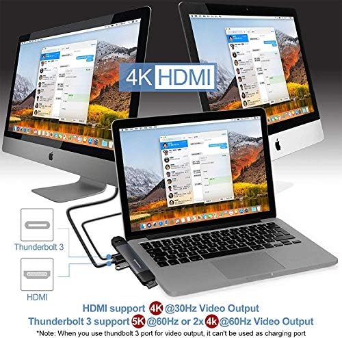 HOGORE MODULAR USB C HUB para MacBook Pro, MacBook Air com Thunderbolt 3 Portas (40 Gbps, 100W PD, 4K HDMI, Gigabit Ethernet, Micro/SD,