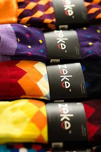 Vestido de padrões masculinos de Zeke Funky Fun Colorful Crew Socks 12 padrões variados