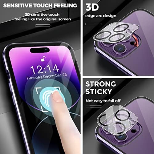 [2023 New Safety Lock+Câmera Protetor] Caso magnético para iPhone 14 Pro, [ Sensibilidade da tela] [Protetor de tela anti-peeping]