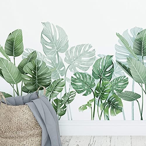 Plantas verdes de nuobester adesivos de parede adesivos removíveis PVC folhas de bastão decalques de murais de papel