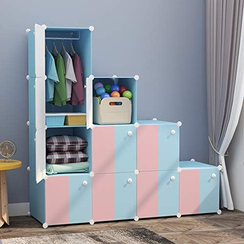 Organizador de guarda -roupa de roupas portáteis da CCSU, resina armário rosa rack de sapato azul gabinete modular independente -a l30xw19xh44 polegada