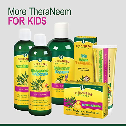 Theraneem Naturals Kids Teraph Shampoo & Bodywash | Extra suave para olhos sensíveis, pele, cabelo e couro cabeludo | Extrato