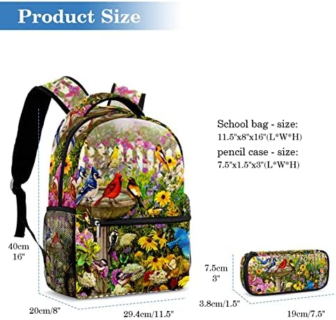 Mochila VBFOFBV para mulheres Laptop Daypack Backpack Bolsa casual de viagem, Garden Spring Flower Borbitefly